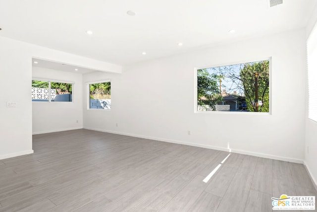 empty room featuring light wood-type flooring