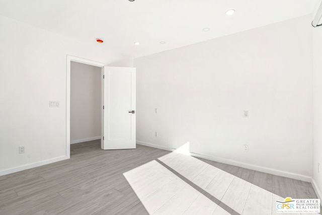 spare room featuring wood-type flooring