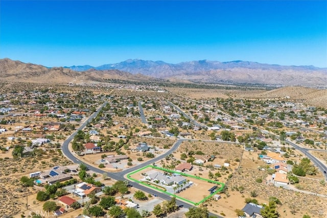 aerial view with a mountain view