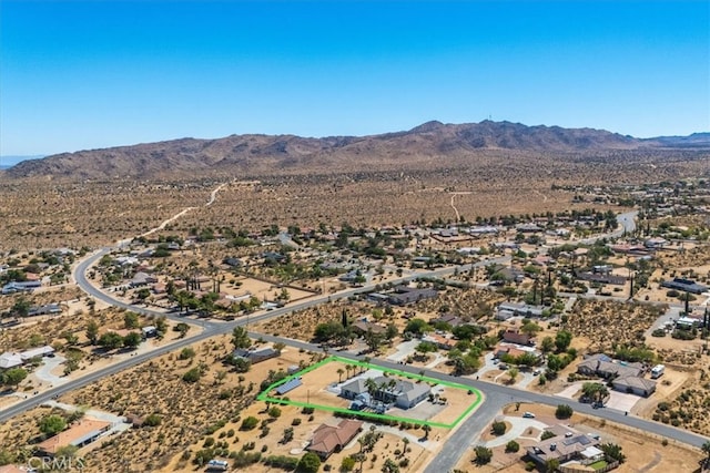 drone / aerial view with a mountain view