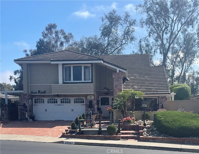 view of front of home with a garage