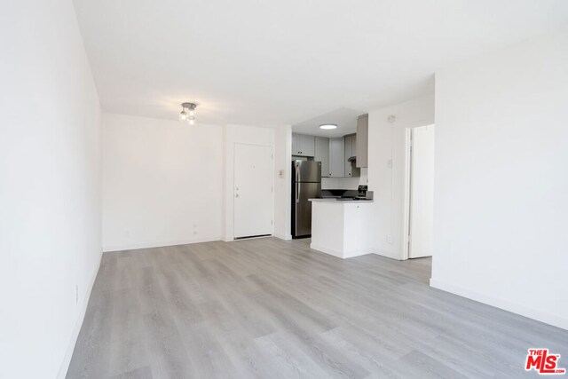 unfurnished living room featuring light hardwood / wood-style floors