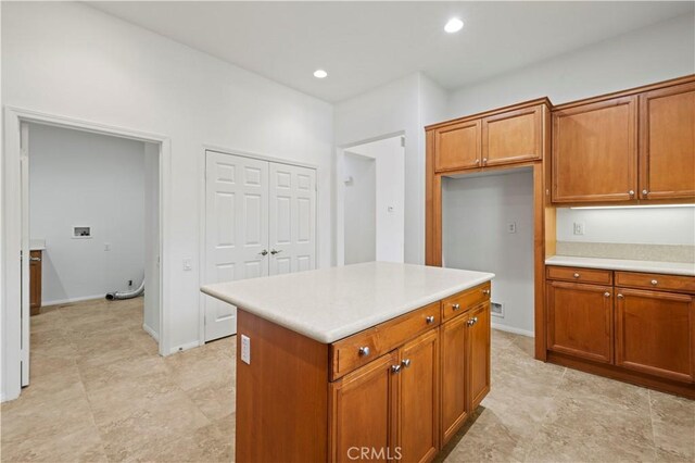 kitchen with a kitchen island