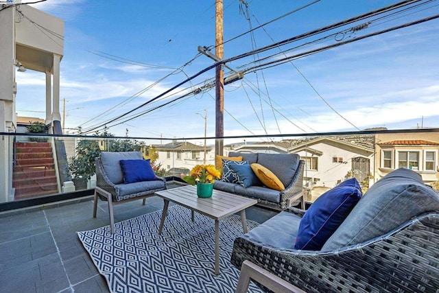 view of patio featuring an outdoor hangout area