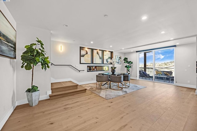 dining room with light hardwood / wood-style flooring