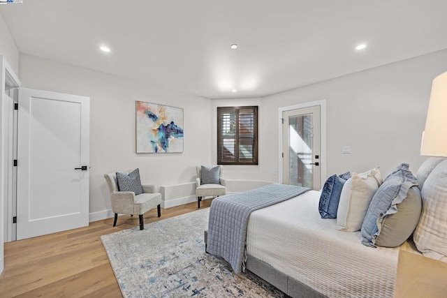 bedroom featuring light hardwood / wood-style flooring