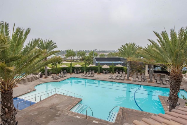 view of pool with a patio area