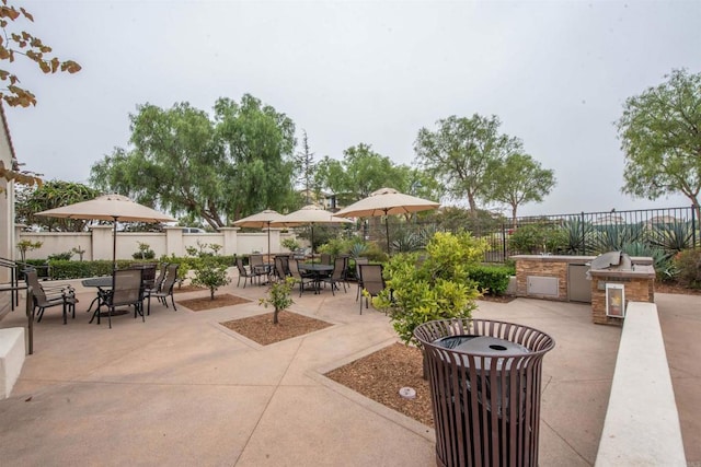 view of patio / terrace with exterior kitchen