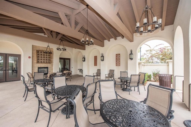 view of patio featuring french doors