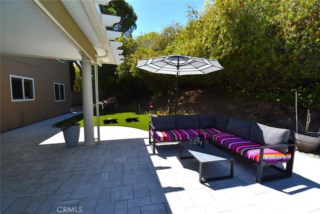 view of patio / terrace with an outdoor hangout area