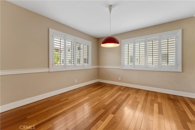 empty room with hardwood / wood-style flooring