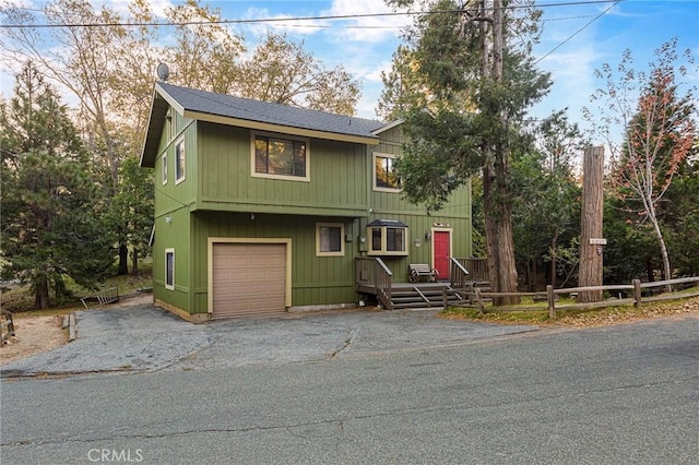 front of property featuring a garage