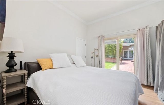 1026 Walnut Grove Ave, Rosemead, CA 91770 - bedroom featuring crown molding, access to outside, and wood finished floors