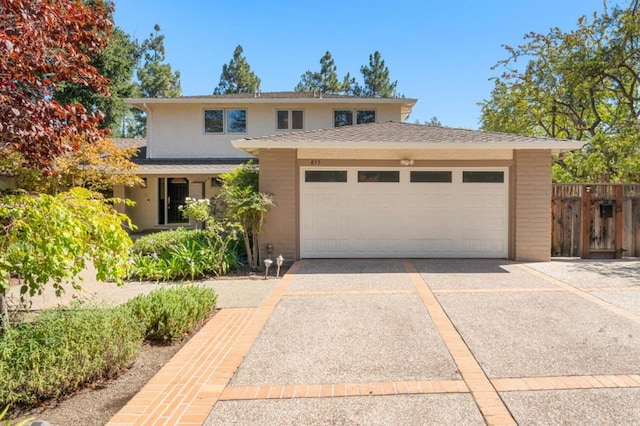 view of front of house with a garage