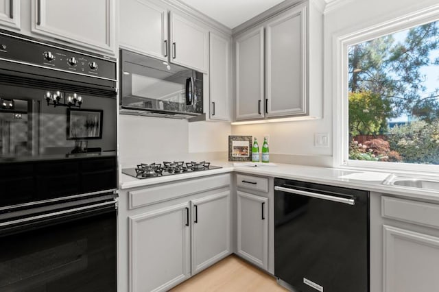 kitchen with black appliances