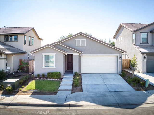 front of property with a garage