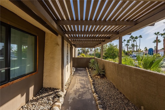 exterior space featuring a pergola