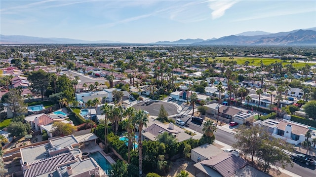 drone / aerial view with a mountain view