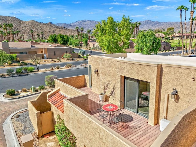 exterior space with a mountain view