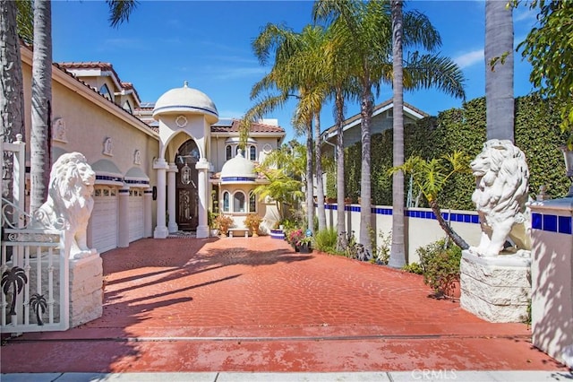 exterior space featuring a garage