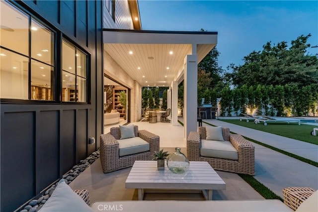 view of patio / terrace with an outdoor hangout area