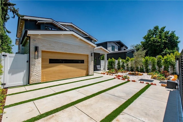 view of front of property featuring a garage