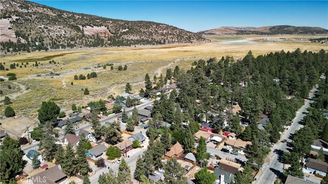 drone / aerial view with a mountain view