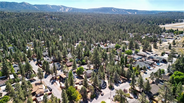 drone / aerial view featuring a mountain view