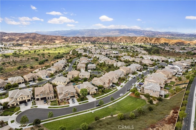 bird's eye view featuring a mountain view