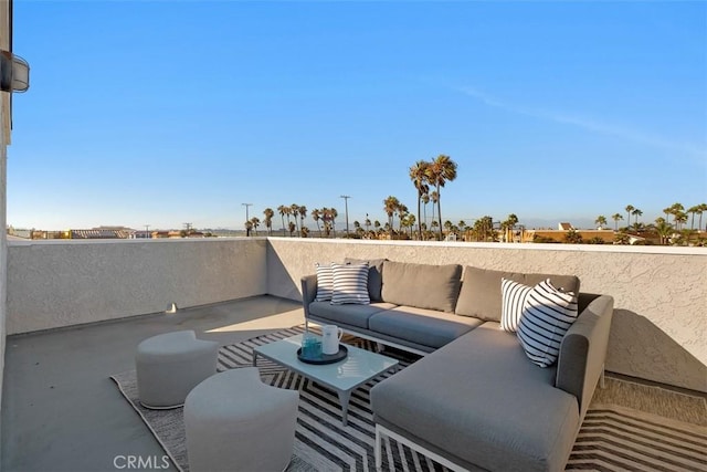 view of patio / terrace with outdoor lounge area and a balcony