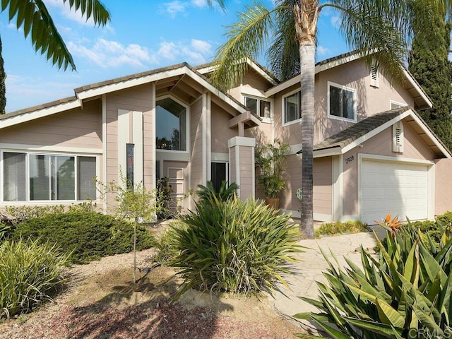 view of front of house with a garage