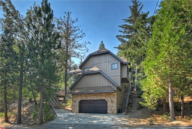 view of front of home with a garage