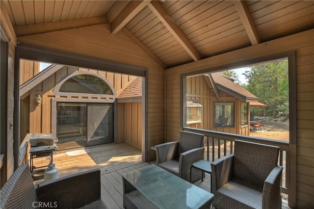 deck featuring grilling area