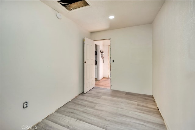 empty room with light wood-type flooring