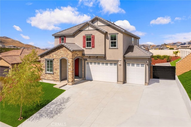 front of property featuring a garage