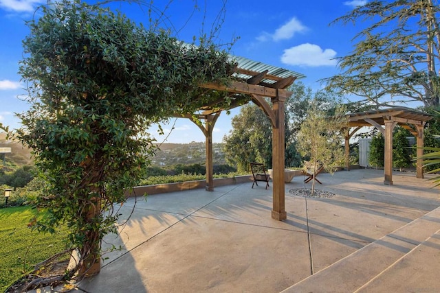 view of patio / terrace with a pergola