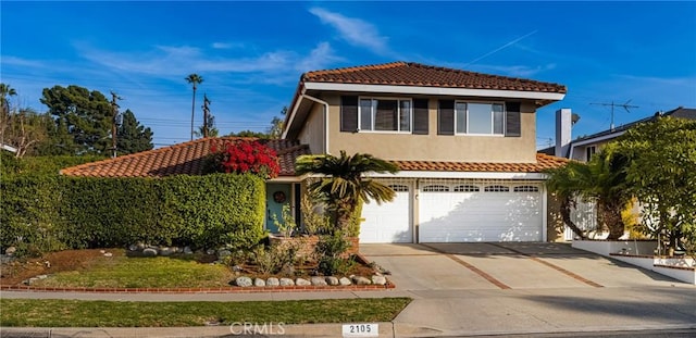 view of front facade with a garage