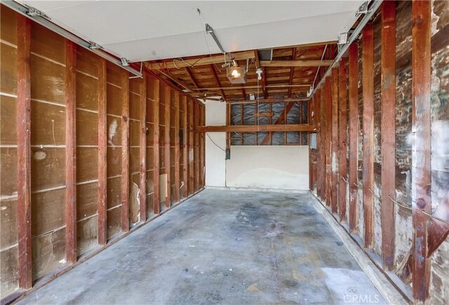 interior space with a garage door opener