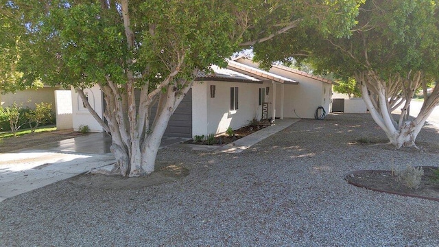 exterior space featuring a garage