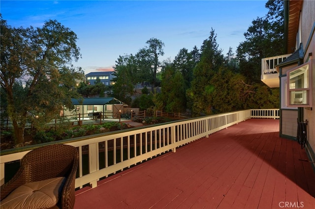 view of deck at dusk