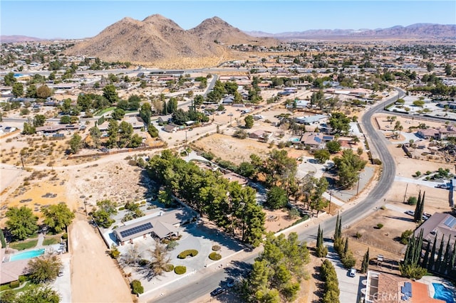 bird's eye view featuring a mountain view