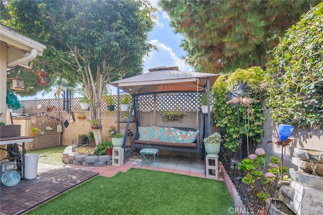 view of patio / terrace with a gazebo