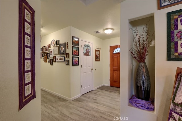 entryway featuring light hardwood / wood-style flooring