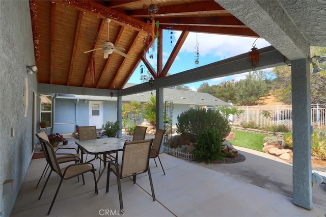 view of patio / terrace with ceiling fan