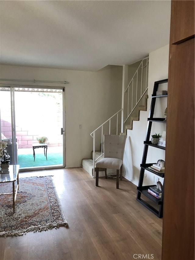 foyer with hardwood / wood-style floors