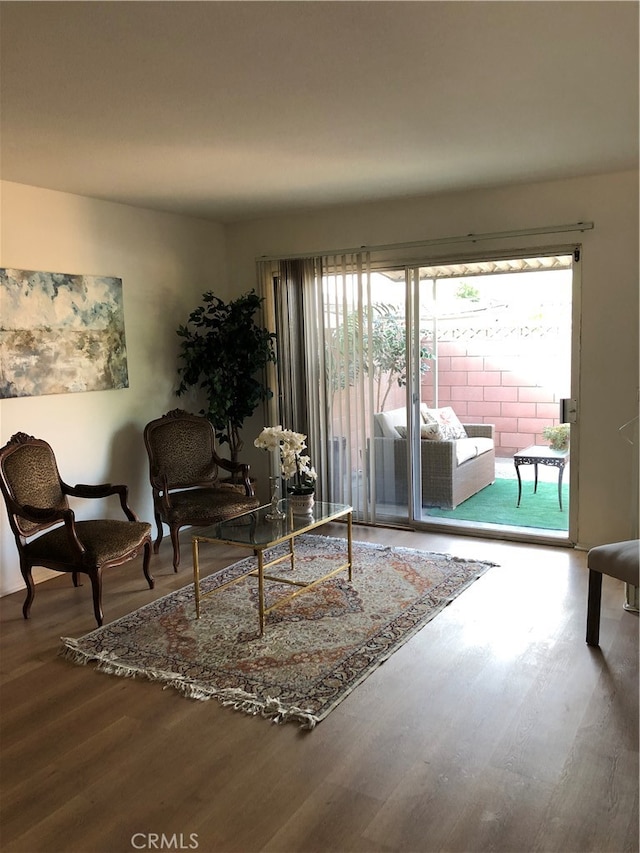 living room featuring hardwood / wood-style floors