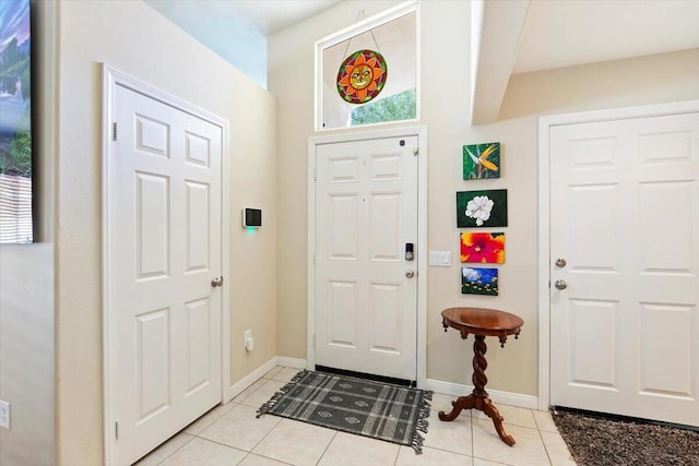 view of tiled foyer