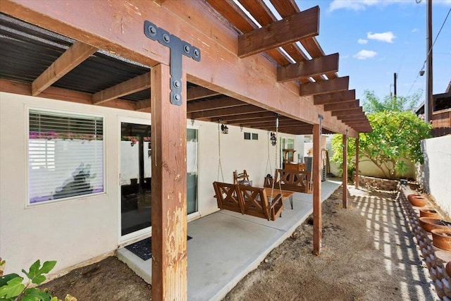 view of patio with a pergola