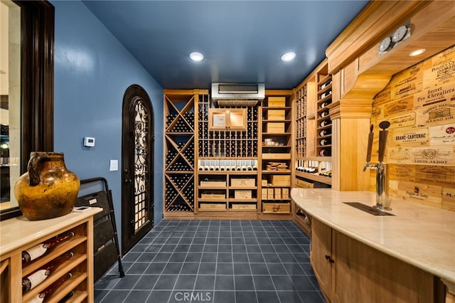 view of wine cellar