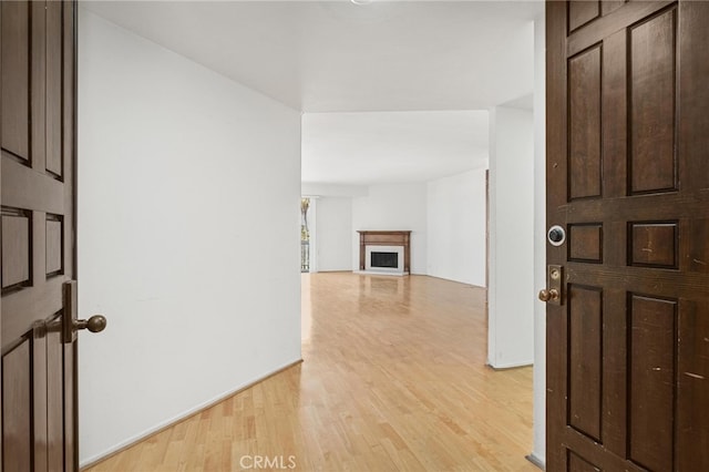 foyer entrance with light wood-type flooring